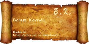 Bohus Kornél névjegykártya