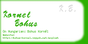 kornel bohus business card